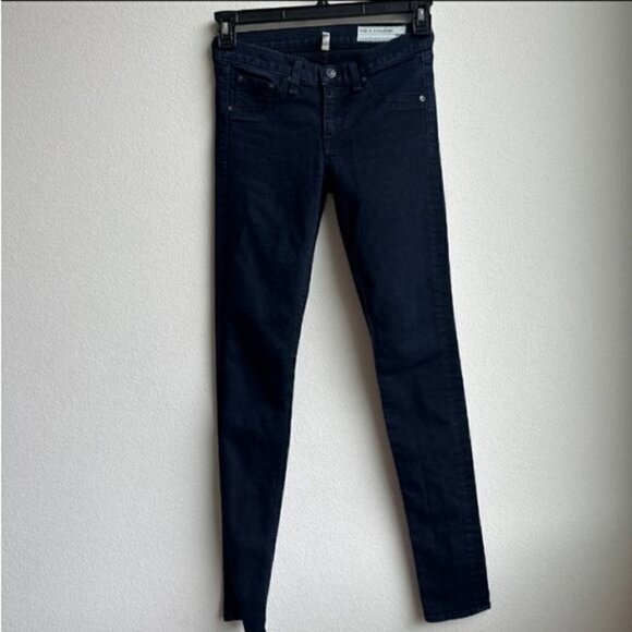 Rag & Bone Legging Skinny Stretchy Jeans Midnight Wash Size 26 Dark Blue - Picture 2 of 8